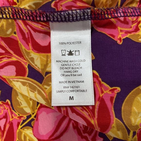 LuLaRoe Lindsay Kimono Cover-Up Open Front Cardigan Roses Sz M (10-18) - Picture 5 of 6